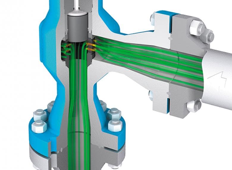 Le débit uniformément réparti à travers la cage grâce à Total Velocity Management®